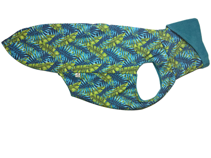 Wodoodporny softshell jungle i miękkie podszycie z polaru w kurtce dla charta.