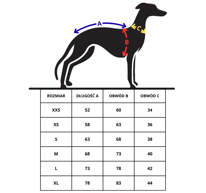 Rozmiarówka bluza z rękawami błękitna dla charta greyhound i whippet.